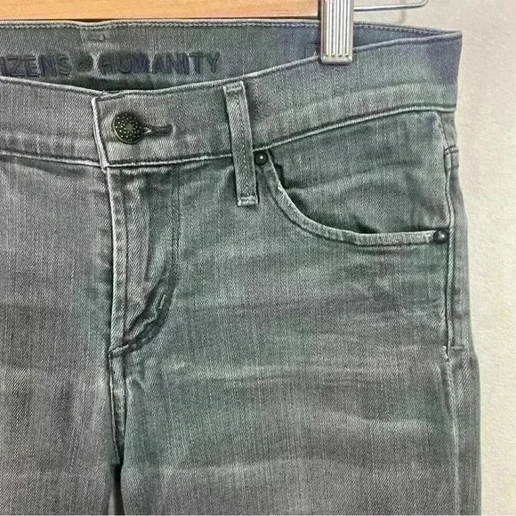 Citizens Of Humanity Avedon Low Rise Skinny Jeans, Dark Gray Washed Size 27 - Picture 4 of 12